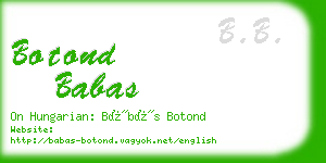 botond babas business card